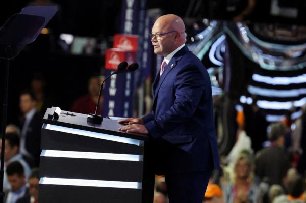 Sean M. O'Brien,General President of the International Brotherhood of Teamsters, speaks during Day 1 of the Republican National Convention