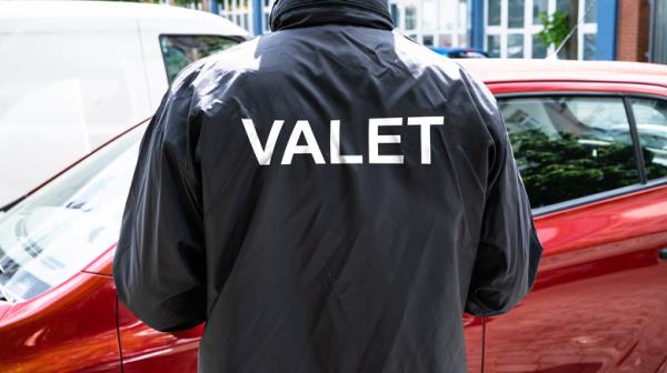 Man wearing valet jacket